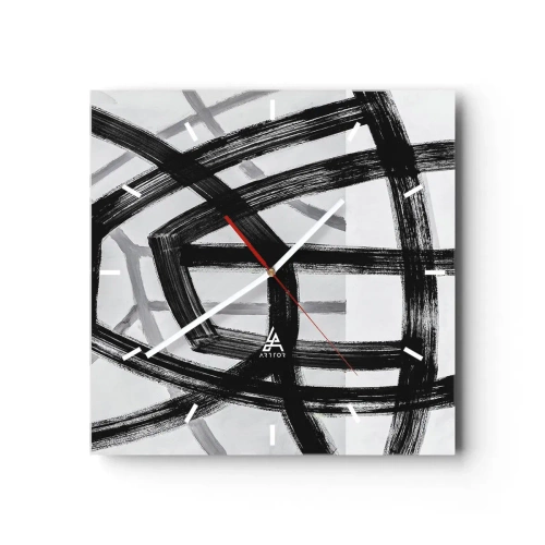 Ceas de perete - Ceas pe sticlă - Construind adâncimea - 40x40 cm