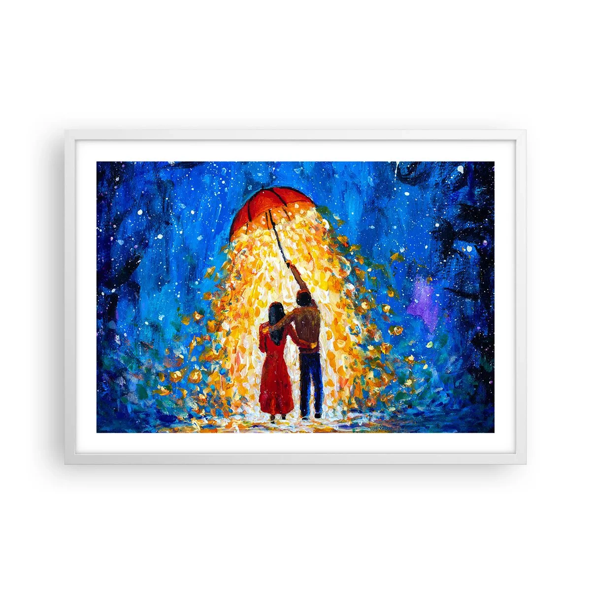 Poster în ramă albă - Magia unei seri ploioase? - 70x50 cm