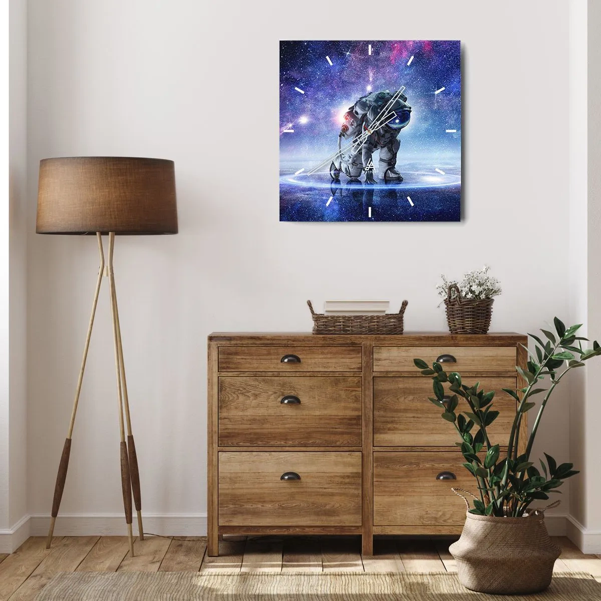 Ceas de perete - Ceas pe sticlă - Cerul înstelat de deasupra mea - 40x40 cm