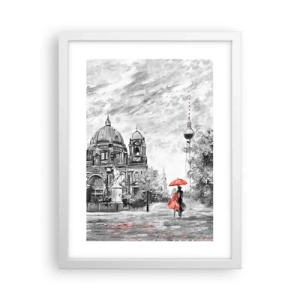 Poster în ramă albă - Reuniune în Berlin - 30x40 cm