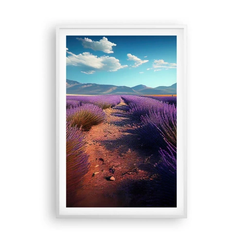 Poster în ramă albă - Câmpuri parfumate - 61x91 cm