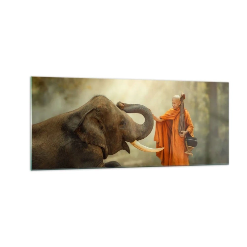 Tablou pe sticlă - Întâlnire în călătorie - 100x40 cm