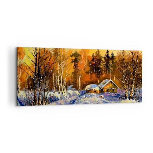 Tablou pe pânză - Impresie de iarnă în soare - 120x50 cm