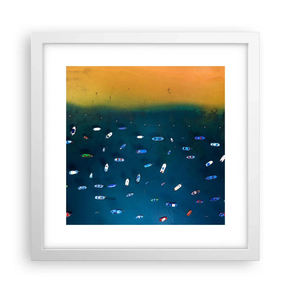 Poster în ramă albă - Joc de vacanță - 30x30 cm