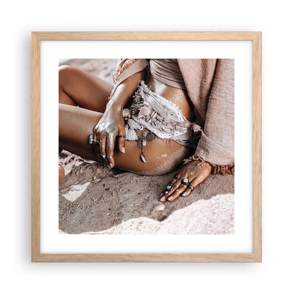 Poster în ramă de stejar deschis - Aruncată de valuri? - 40x40 cm