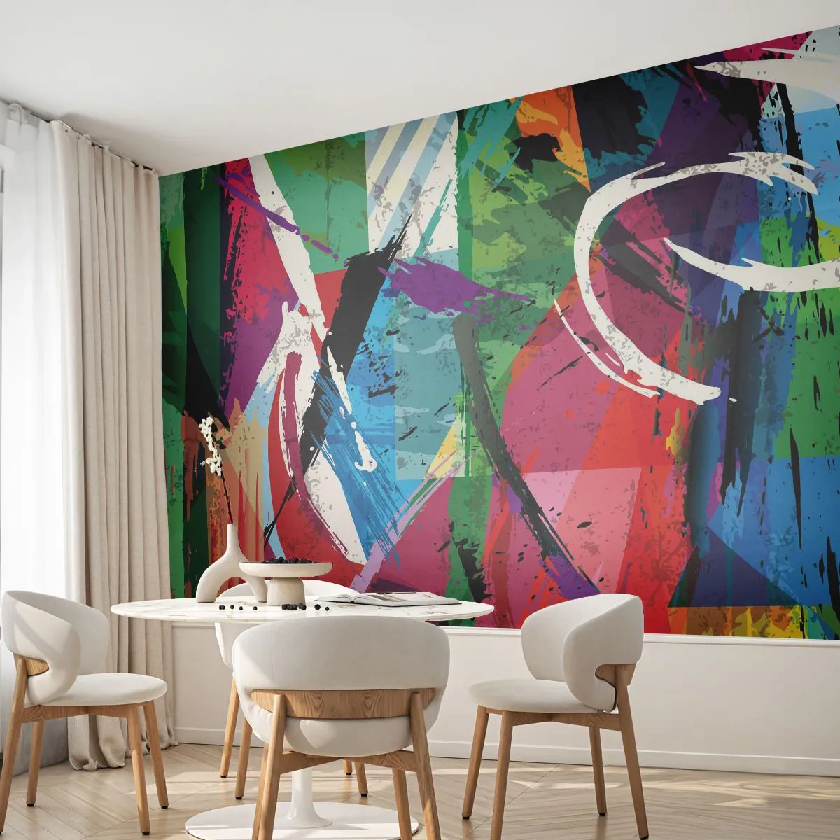 Tapet Autoadeziv Deluxe Sticker - Rapid, vioi și plin de viață - Abstracția, Bucată, Artă Modernă - 250x175 cm