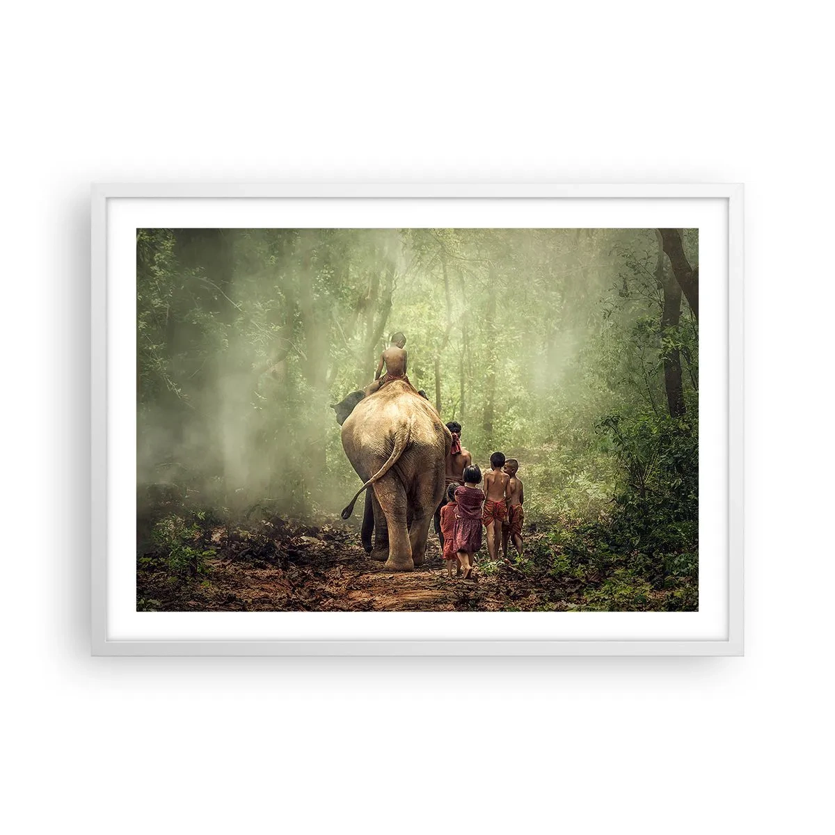Poster în ramă albă - Noua Carte a Junglei - 70x50 cm