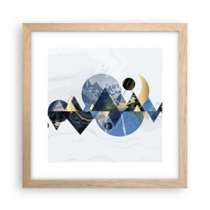 Poster în ramă de stejar deschis - Peisaj geometric - 30x30 cm