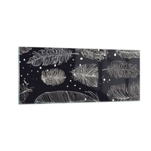 Tablou pe sticlă - Dantelă cu pene - 100x40 cm