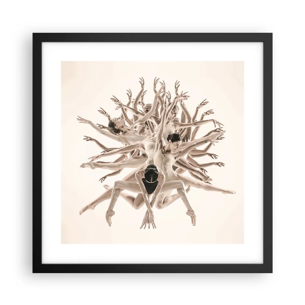 Poster în ramă neagră - Înflorirea în dans - 40x40 cm