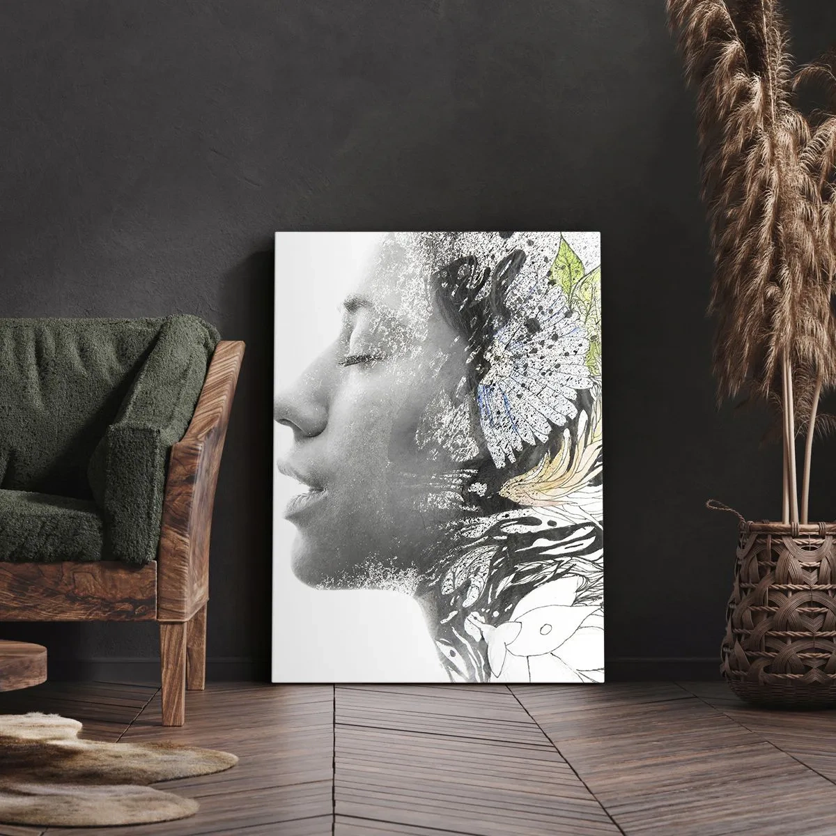 Tablou pe pânză - Scufundată în natură - 55x100 cm