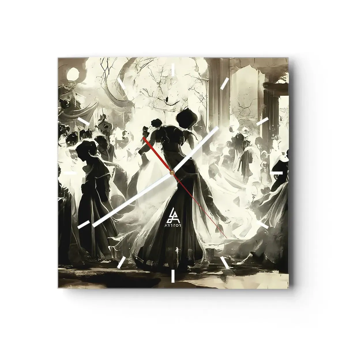 Ceas de perete - Ceas pe sticlă - Marea mascaradă - 40x40 cm