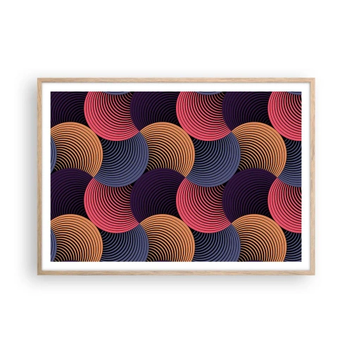Poster în ramă de stejar deschis - Într-un ritm de cerc - 100x70 cm