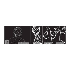 Mostră de Tapet Standard Eco - Frumusețea înflorește în tăcere - Femeie, Desen, Linia - 100x30 cm