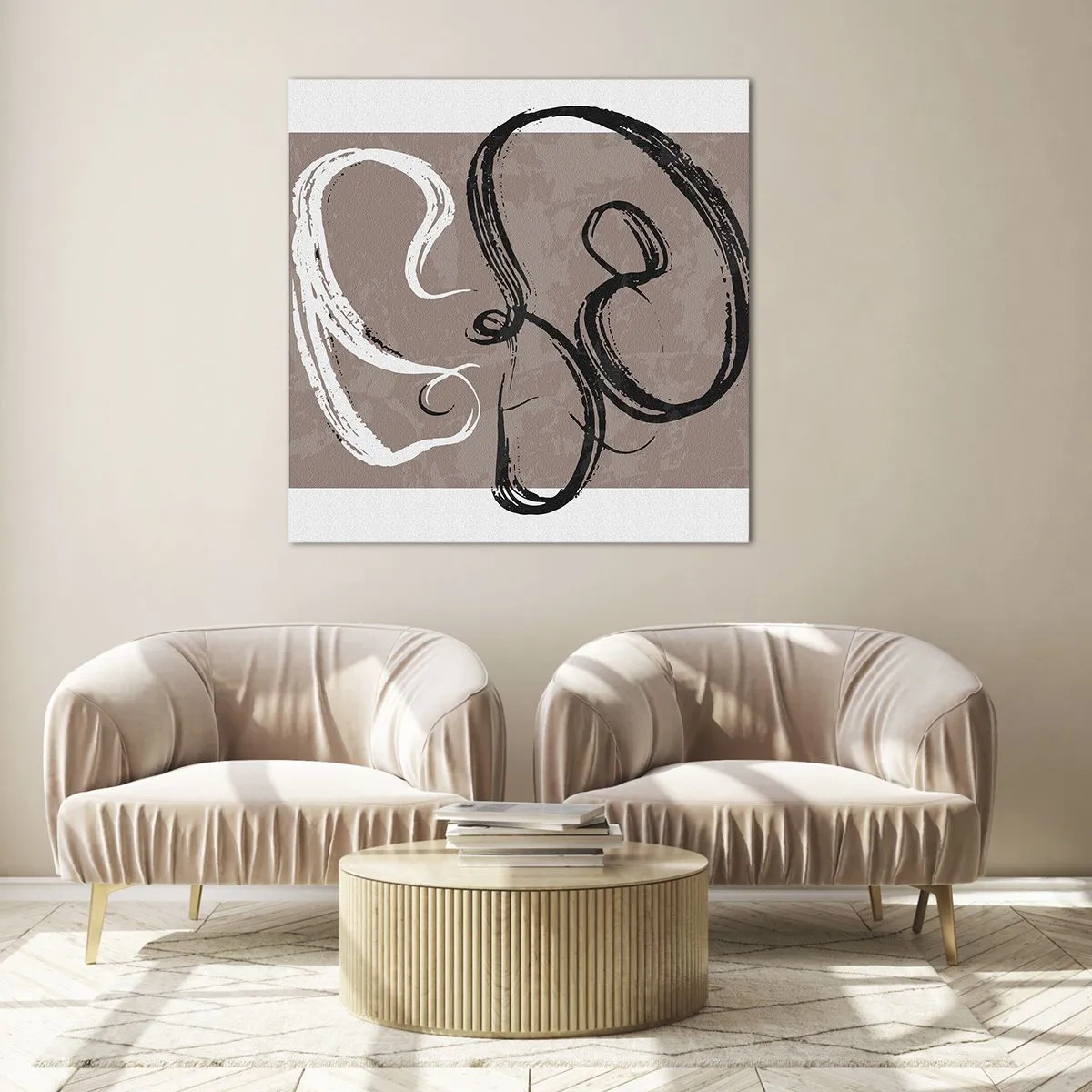 Tablou pe sticlă - Compoziția - căutarea plenitudinii - 70x70 cm