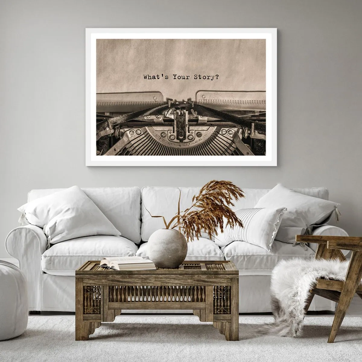 Poster în ramă albă - Spune-mi - 40x40 cm