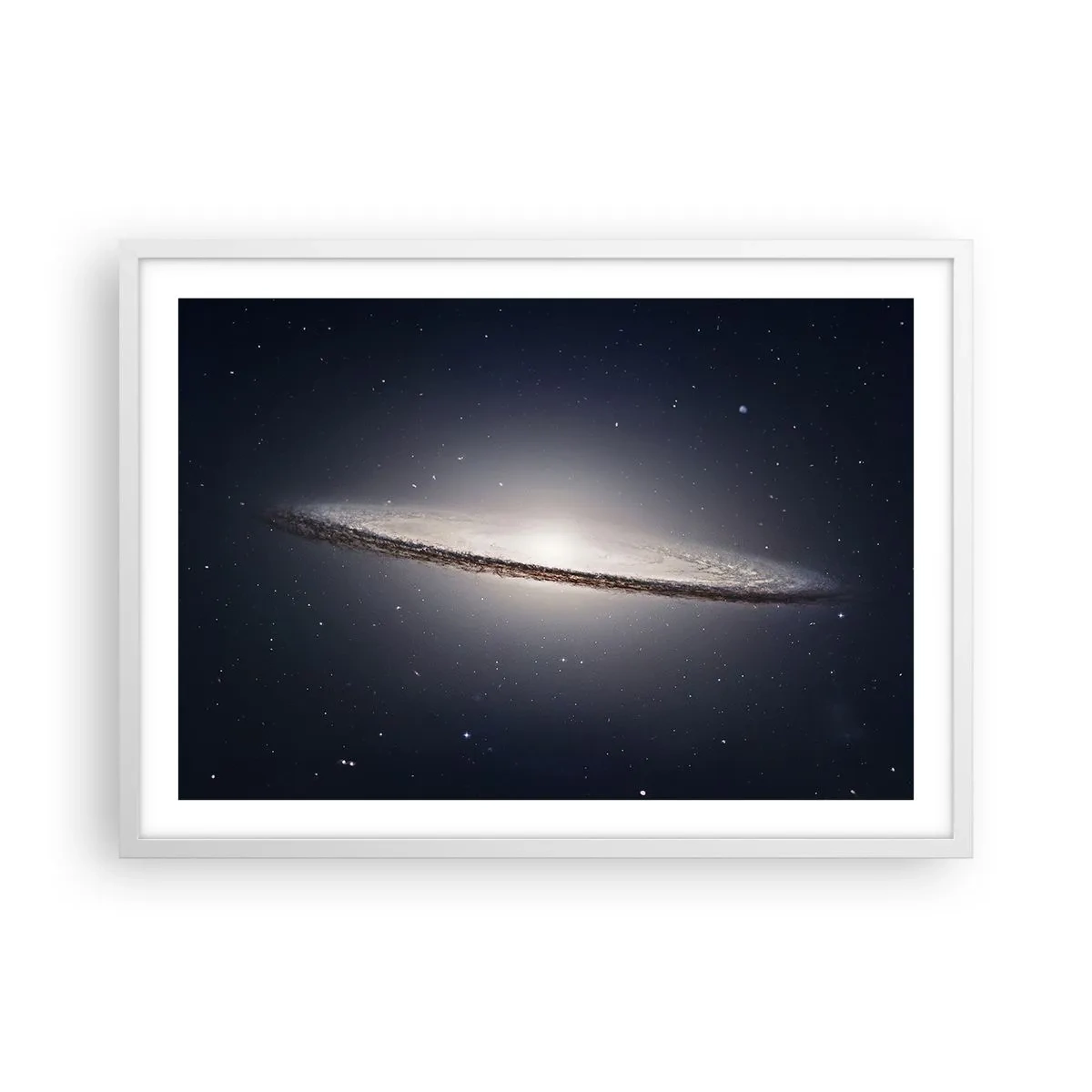 Poster în ramă albă - Cu mult timp în urmă, într-o galaxie foarte, foarte îndepărtată... - 70x50 cm
