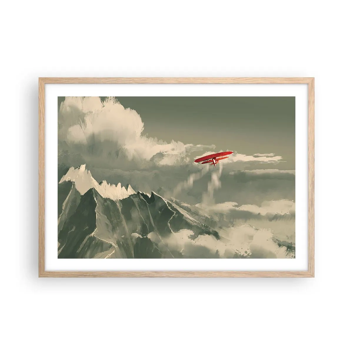 Poster în ramă de stejar deschis - Un pionier neînfricat - 70x50 cm