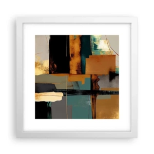 Poster în ramă albă - Abstracția - lumină și umbră - 30x30 cm
