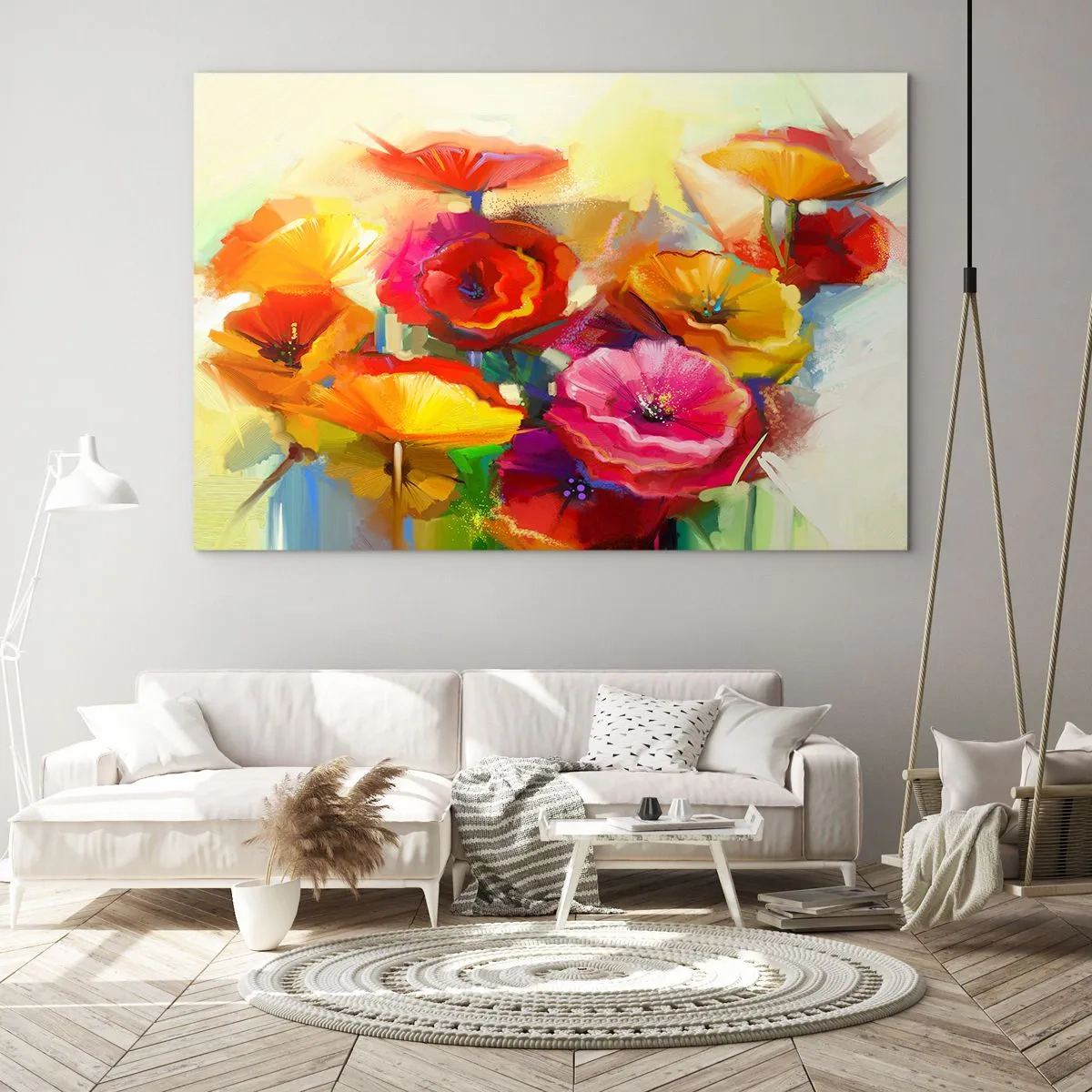 Tablou pe sticlă - Nu numai roșu - 100x70 cm