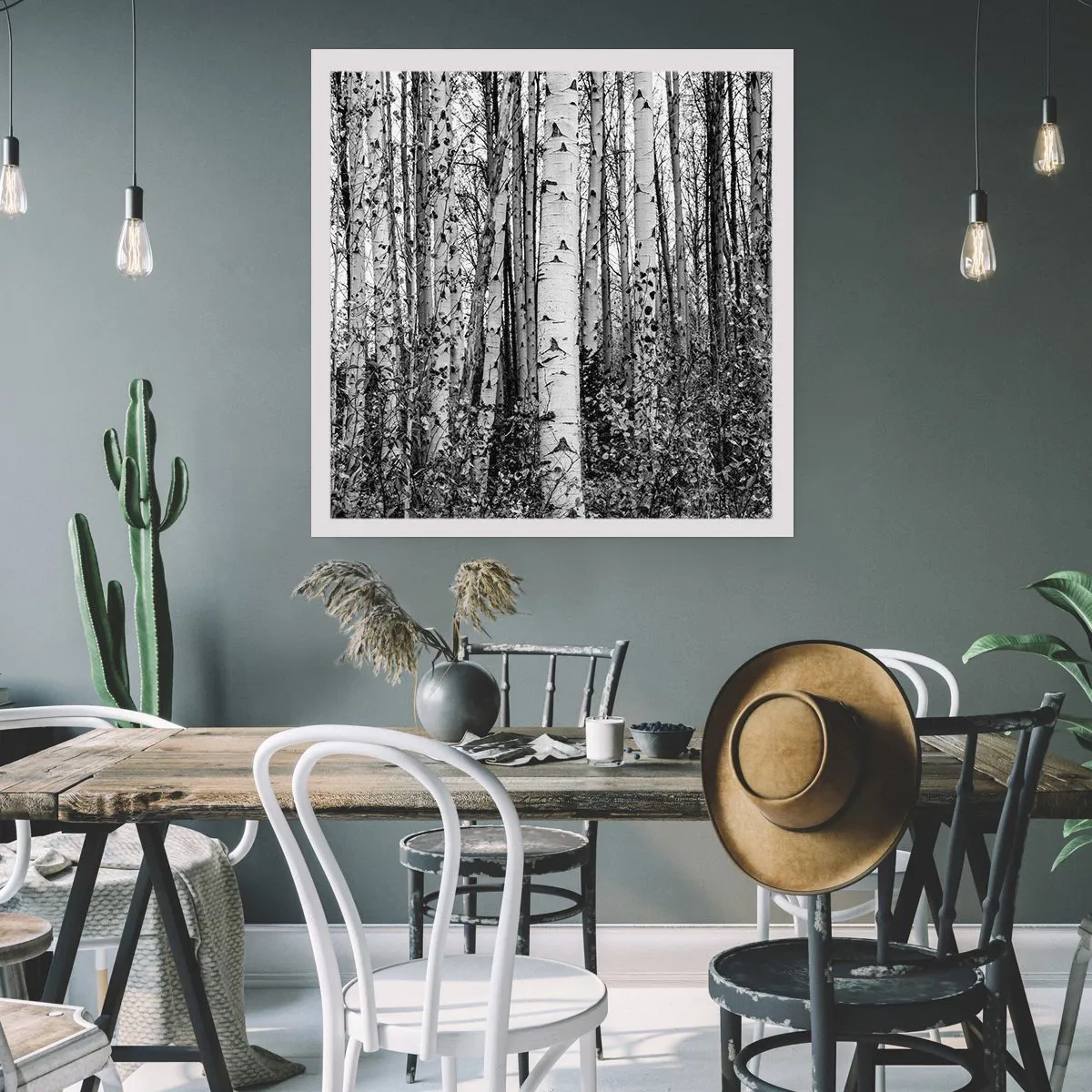 Poster - Coloane de mesteacăn - 60x60 cm