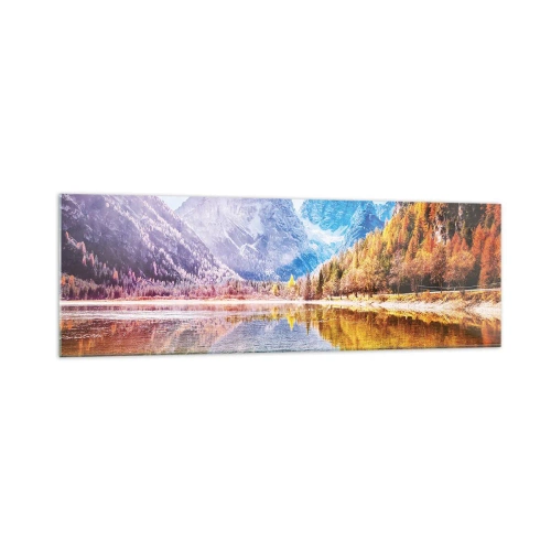 Tablou pe sticlă - Iar în munți începe toamna - 160x50 cm