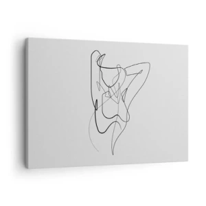 Tablou pe pânză Canvas - Schiță minimalistă a unei siluete feminine - 70x50cm - Cine ești tu? - Decorațiune modernă pentru perete pentru living și dormitor ARTTOR
