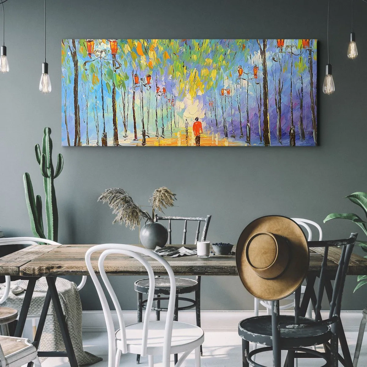 Tablou pe pânză - Cântecul de noapte al ploii - 100x40 cm