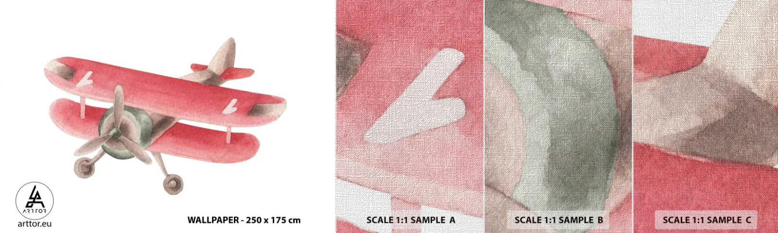 Mostră tapet Premium Canvas - Gata pentru zboruri la mare înălțime - Avion, Pentru copii, Epocă - 100x30 cm