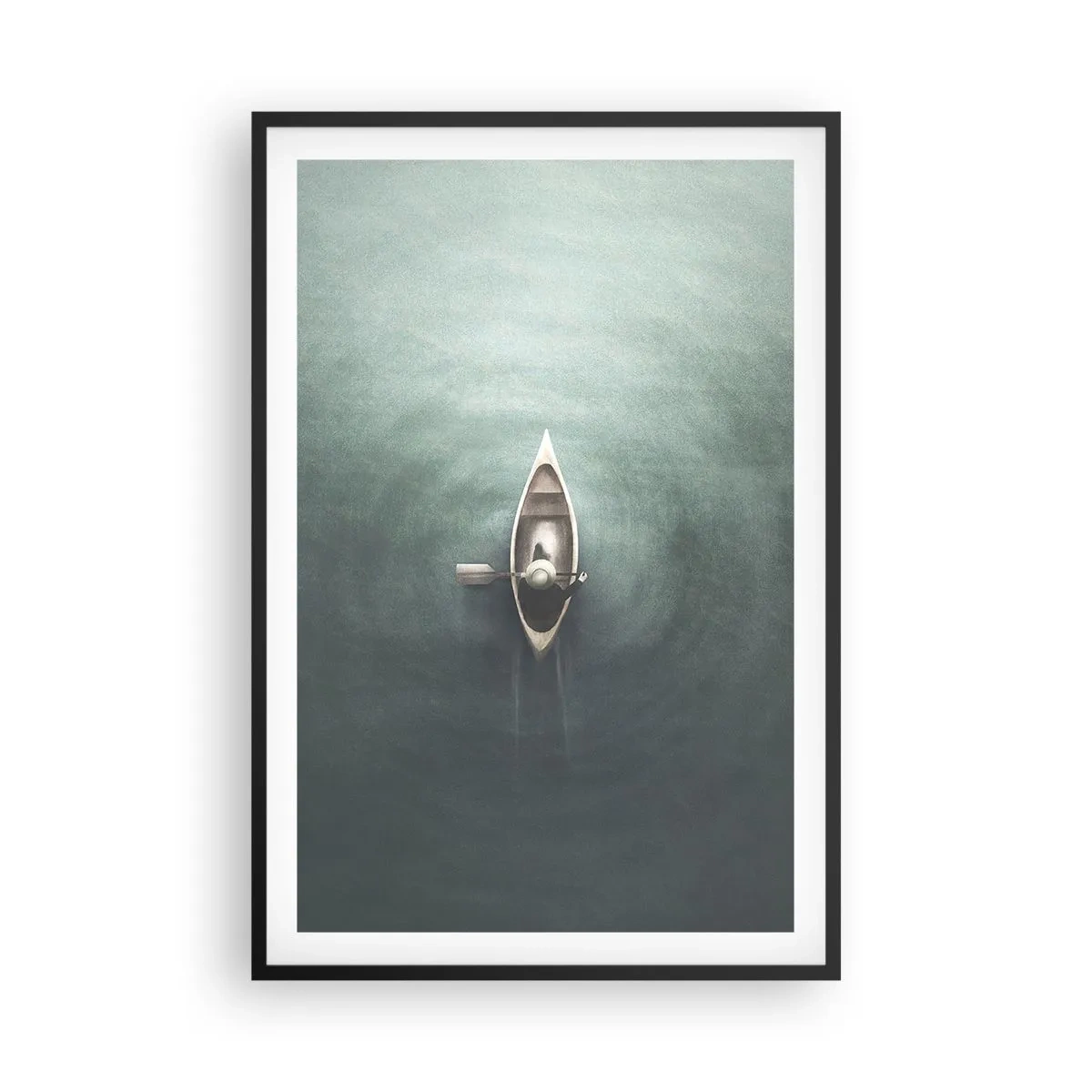 Poster în ramă neagră - Peste lacul luminat de lună - 61x91 cm