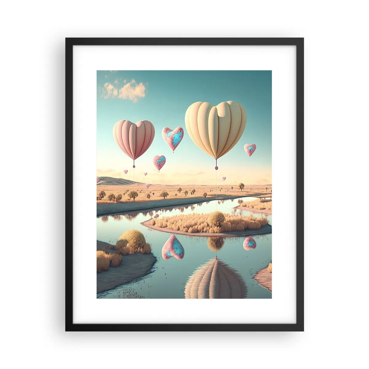 Poster în ramă neagră - Iubirea ne înalță - 40x50 cm