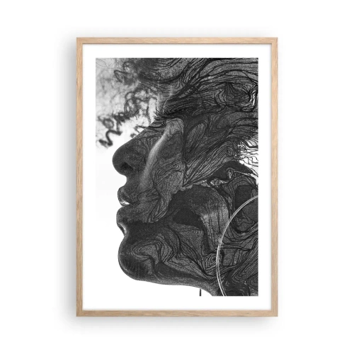 Poster în ramă de stejar deschis - Încurcată în vise - 50x70 cm