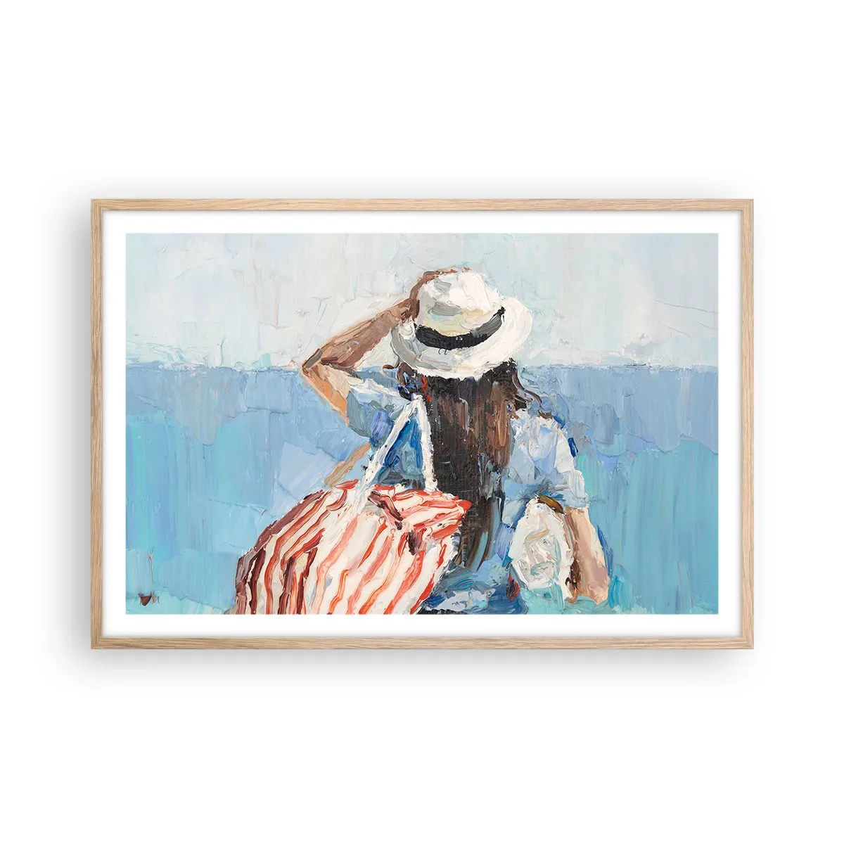 Poster în ramă de stejar deschis - Bine ați venit în concediu - 91x61 cm