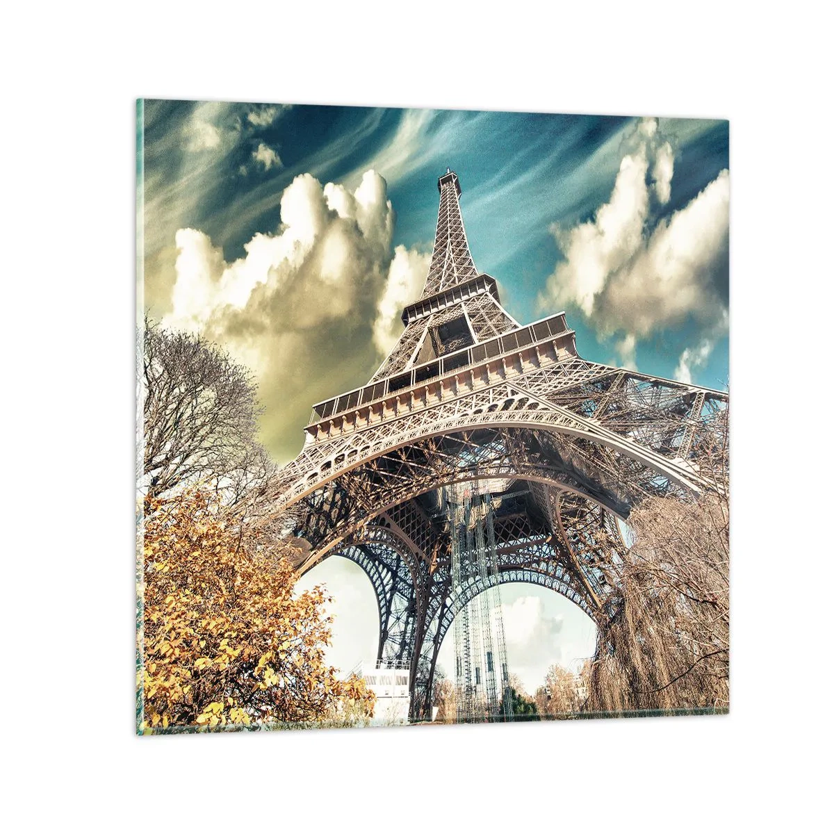 Tablou pe sticlă - Și la Paris, în toamna anului .... - 40x40 cm