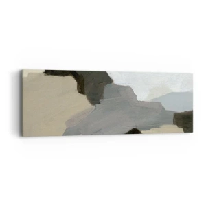 Tablou pe pânză - Abstracție: despărțirile griului - 90x30 cm