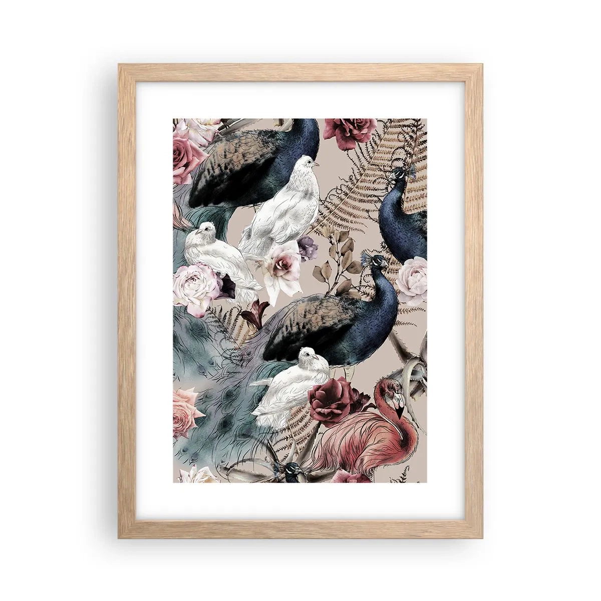 Poster în ramă de stejar deschis - În grădina palatului - 30x40 cm