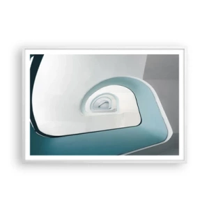 Poster în ramă albă - Până la fundul albastrului - 100x70 cm