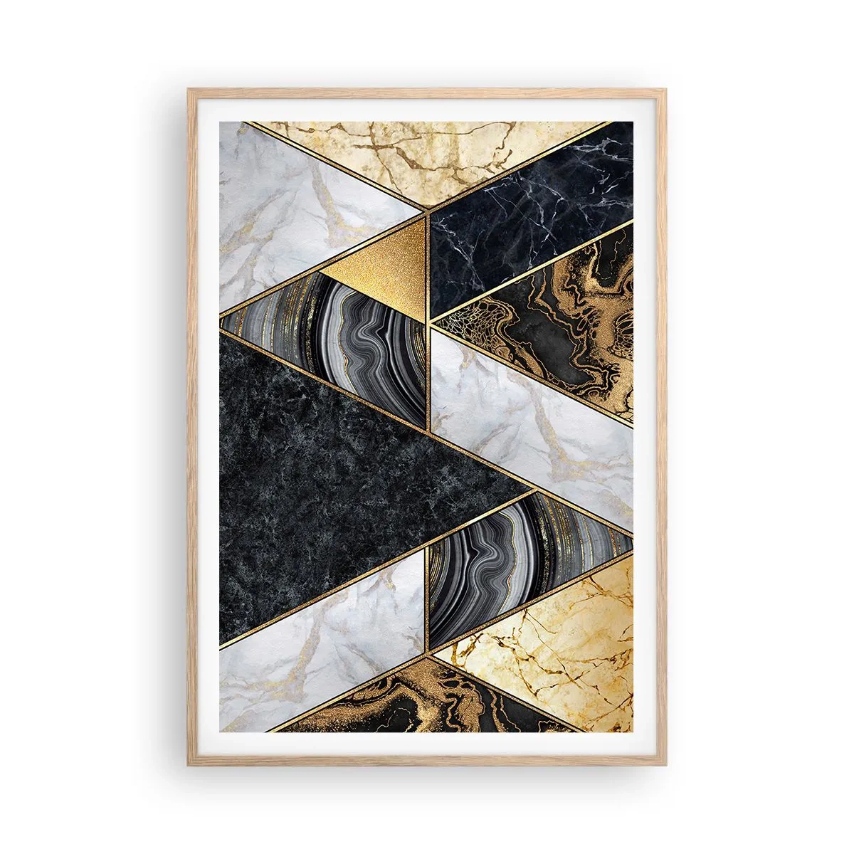 Poster în ramă de stejar deschis - Piatră cu piatră - 70x100 cm