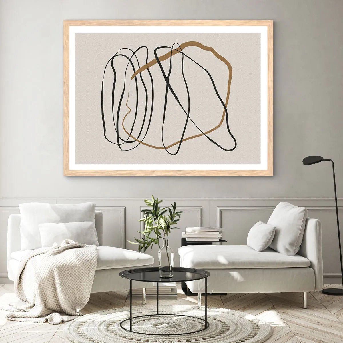 Poster în ramă de stejar deschis - Compoziție - Dans posesiv - 70x50 cm