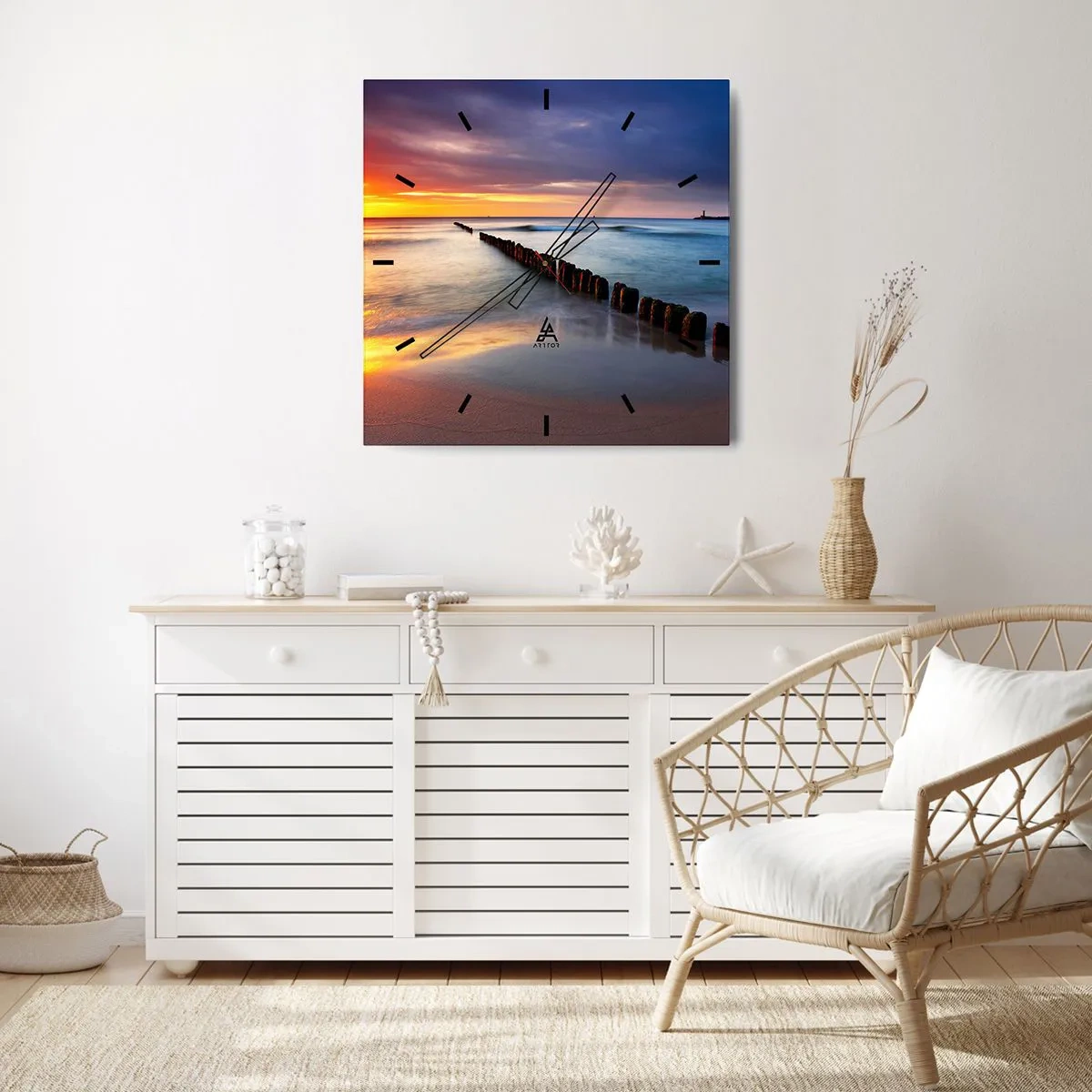 Ceas de perete - Ceas pe sticlă - Ascultă tăcerea - 40x40 cm