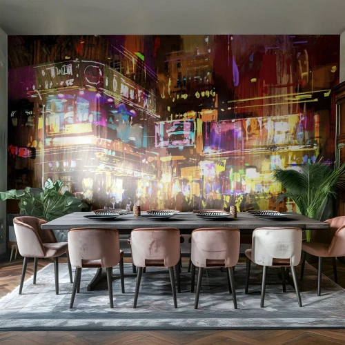 Tapet Standard Eco - Într-o mare de lumină - Oraș, Arhitectură, Viața de noapte - 400x280 cm