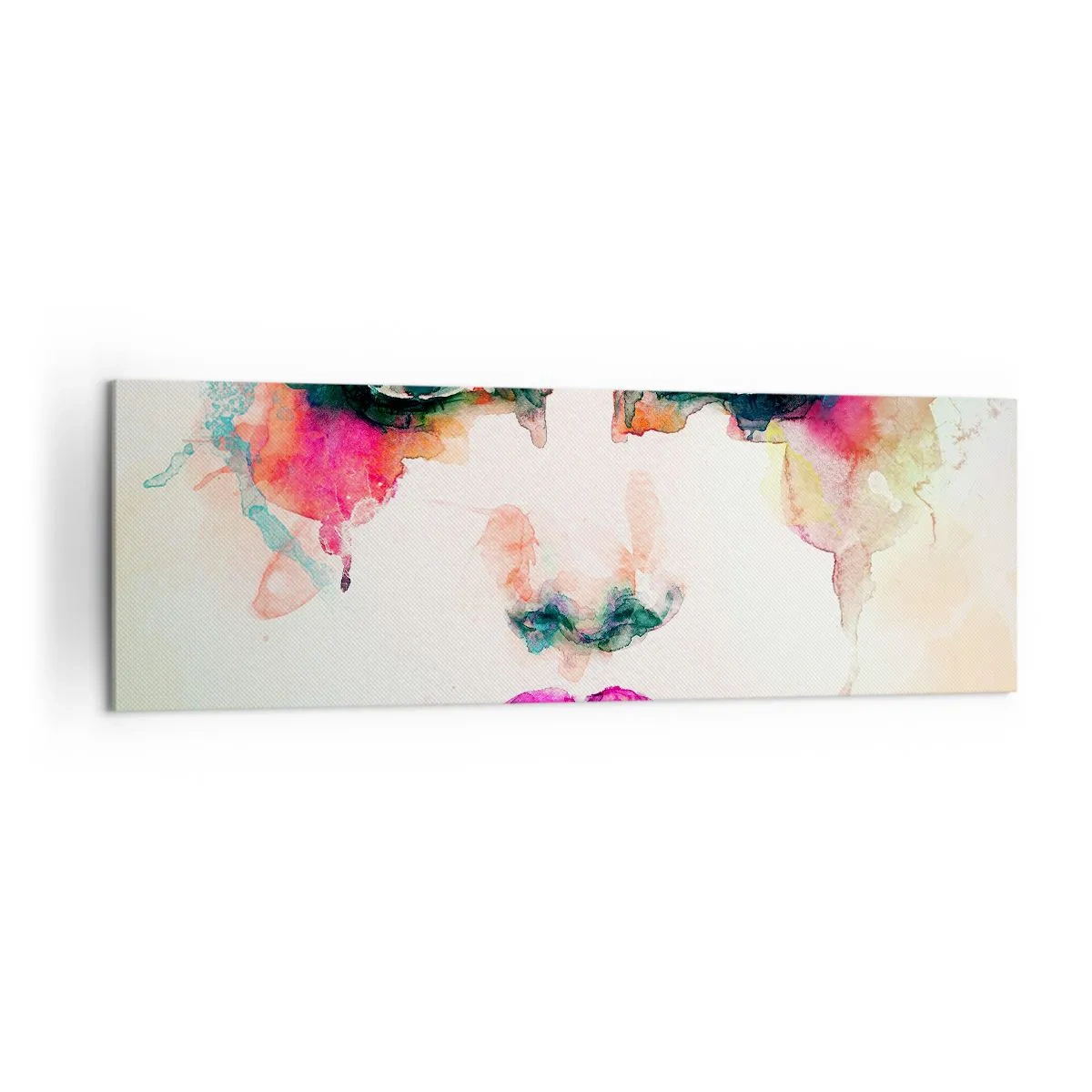 Tablou pe pânză - Portret pictat cu un curcubeu - 160x50 cm