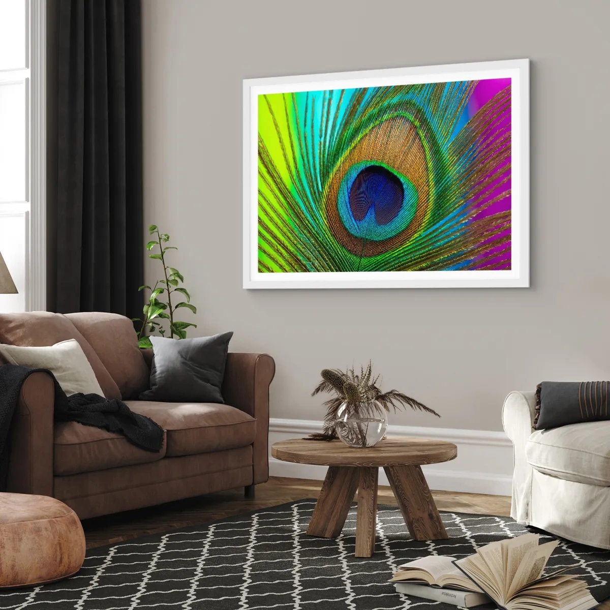 Poster în ramă albă - Ochi în ochi - 50x40 cm