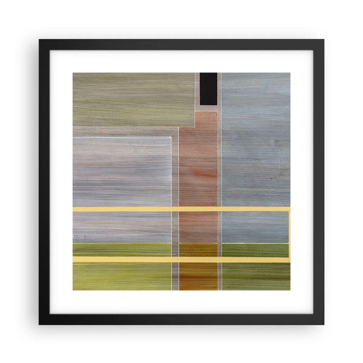 Poster în ramă neagră - Drept și liniștit - 40x40 cm