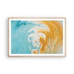 Poster în ramă de stejar deschis - Vârtej de pastel - 91x61 cm