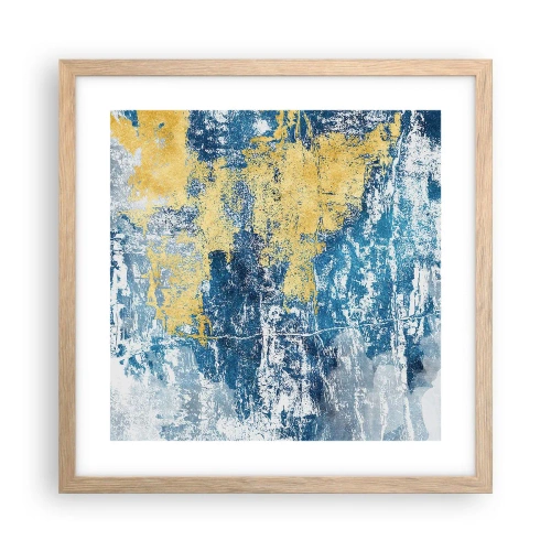 Poster în ramă de stejar deschis - Abstracție de vreme - 40x40 cm