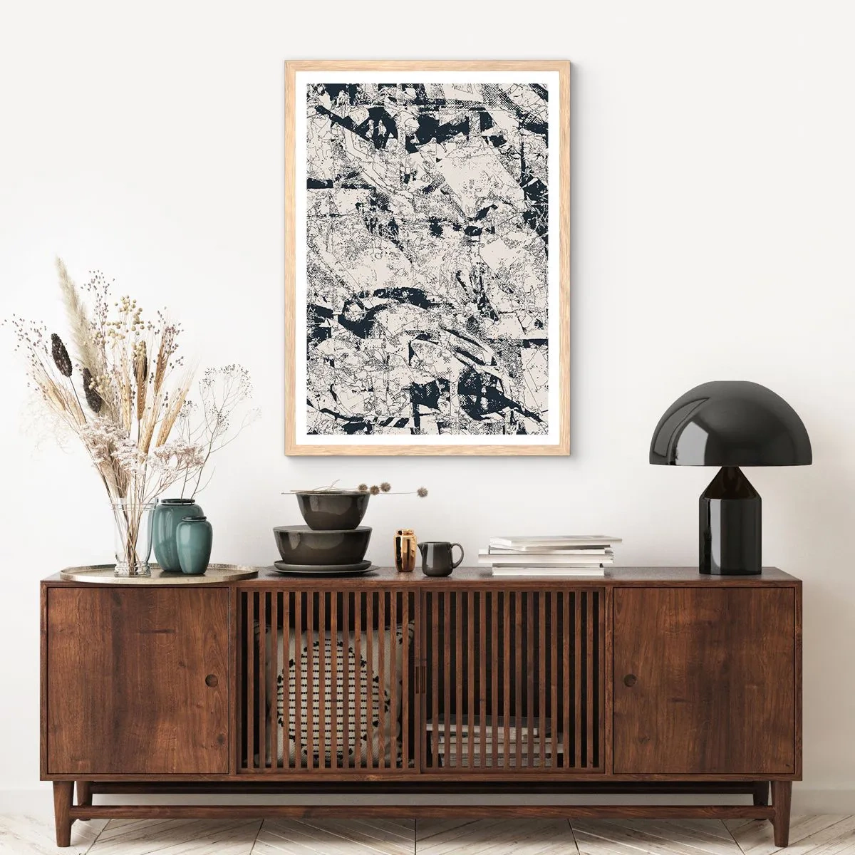 Poster în ramă de stejar deschis - Întrepătrunderea contrariilor - 61x91 cm