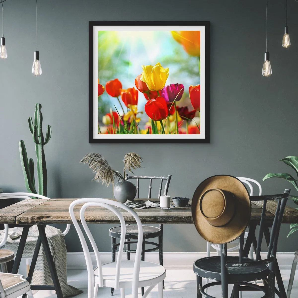 Poster în ramă neagră - Toate culorile soarelui - 30x30 cm