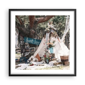 Poster în ramă neagră - Make love… - 50x50 cm