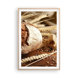 Poster în ramă de stejar deschis - Apetisantă, parfumată, crocantă - 61x91 cm